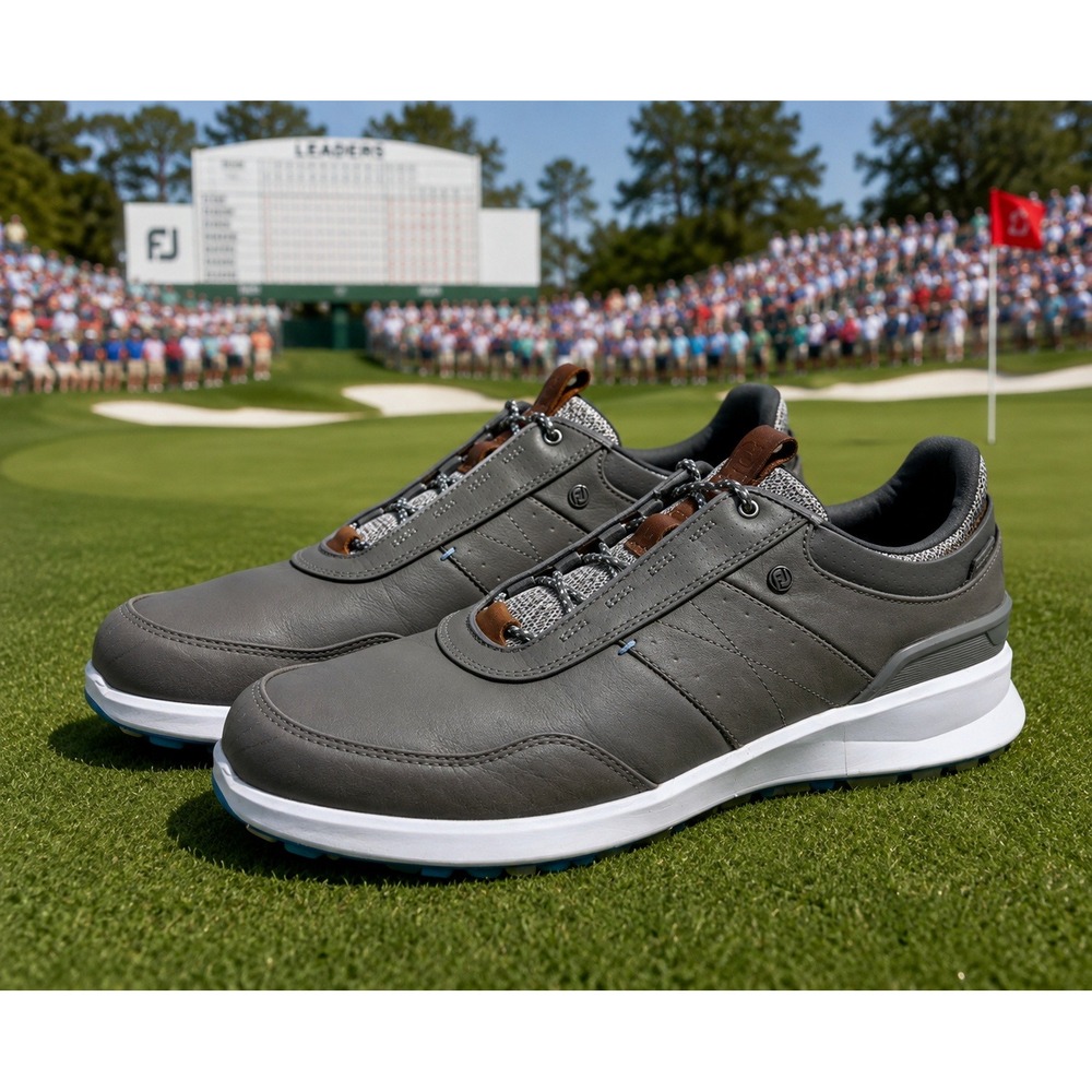 FootJoy Stratoflex 50042 Grey Leather Spikeless Golf Shoes Men's Size 9.5 M